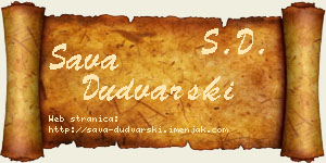 Sava Dudvarski vizit kartica